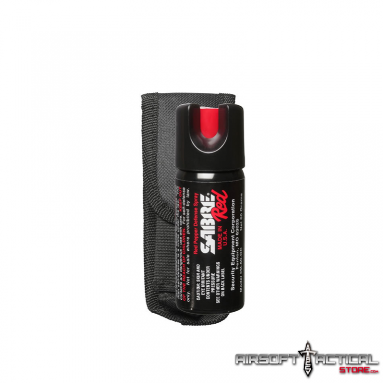 Tactical Pepper Spray with Flip Top and Belt Holster by Sabre Red