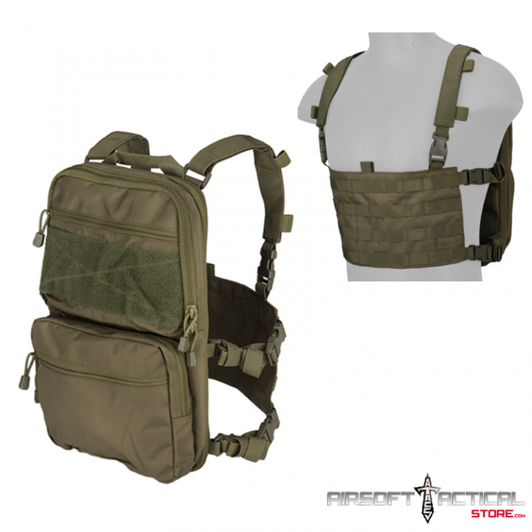 1000D Nylon QD Chest rig lighweight backpack w/molle (Color OD Green