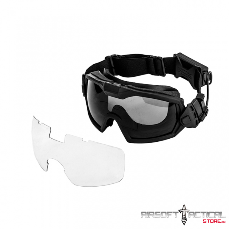 Full Seal Airsoft Goggles w/ BuiltIn Fan (Model Clear Lens/Black) by