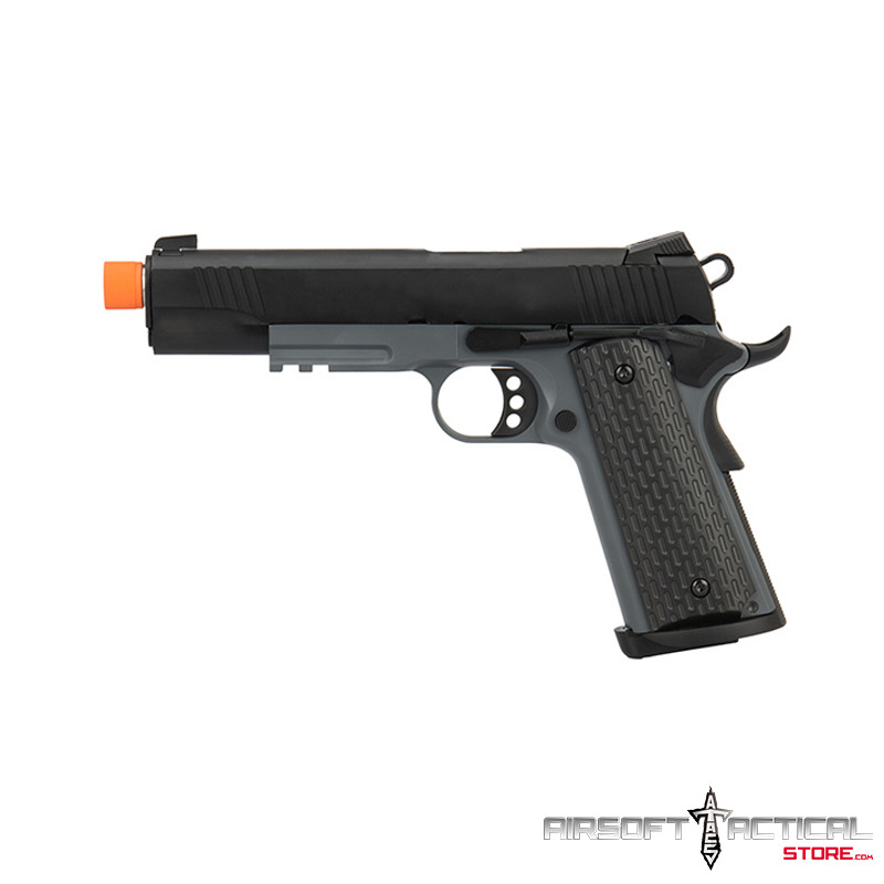 Full Metal R28 1911 Gas Blowback Airsoft Pistol (Color: Gray/Black) by Lancer Tactical