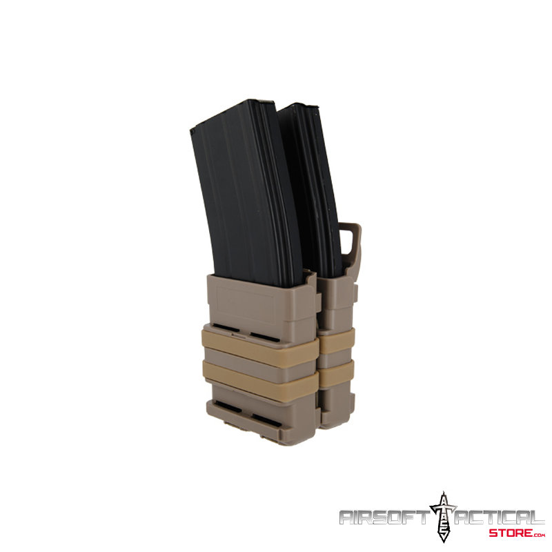 (PRE-ORDER ETA JUN) Quick Double M4 Magazine Pouch (Color: Tan) by Lancer Tactical
