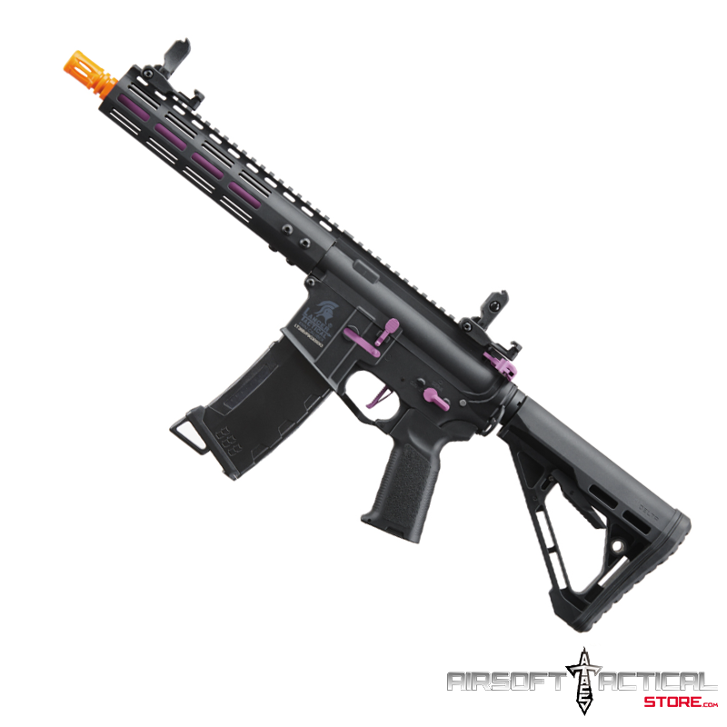 Gen 3 Archon 9″ M-LOK M4 Airsoft Rifle w/ Delta Stock (Color: Black & Purple) by Lancer Tactical