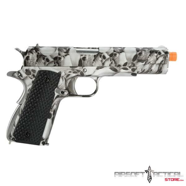 NE2101 Full Metal 1911 Gas Blowback Airsoft Pistol SkullCam by AW Custom - Imagen 2