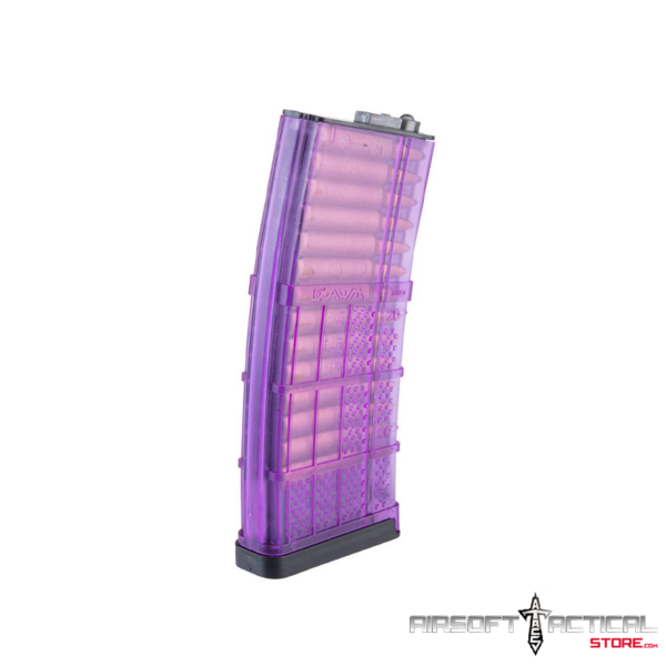 190rd Lancer Systems Licensed L5AWM Airsoft Mid-Cap Magazines (Color: Translucent Purple) by Lancer Systems