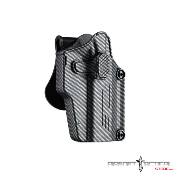 Pre-Order (ETA: September 2025) Multi-Fit Right Handed Tactical Holster (Color: Carbon Fiber/ Black) by Amomax - Imagen 2