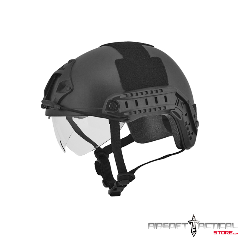 Pre-Order (ETA: September 2025) Helmet Ballistic Type “Basic Version W/Visor” (Color: Black) Size: Medium by Lancer Tactical