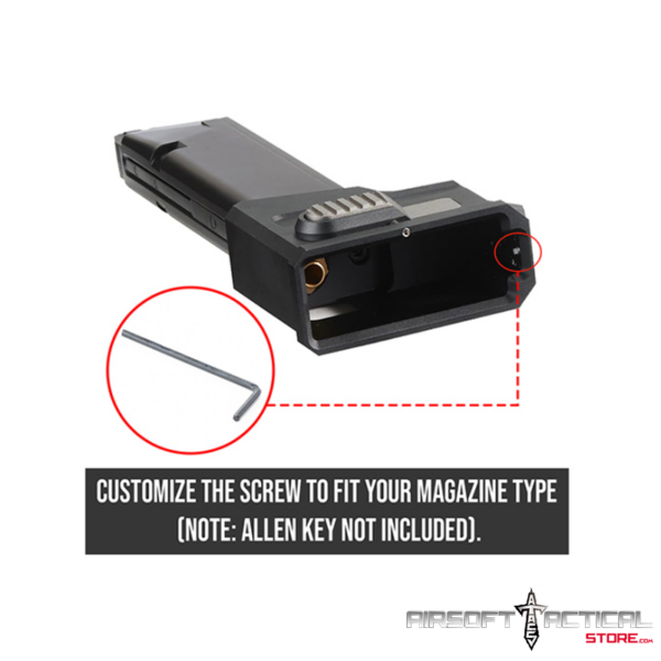 Pre-Order (ETA: SEPTEMBER 2025) HPA AEG M4 Magazine Adaptor For AAP01 Airsoft Pistols - (Black) by Lancer Tactical - Imagen 3