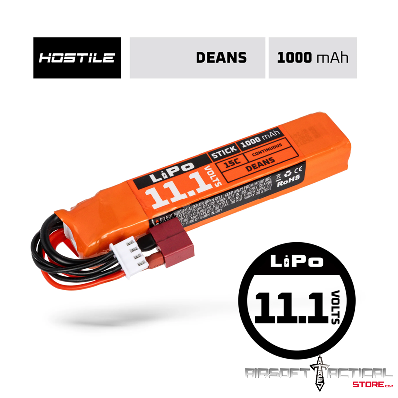 LiPo Battery 11.1V 1000mAh 15C Stick(T-Plug) by HK Army