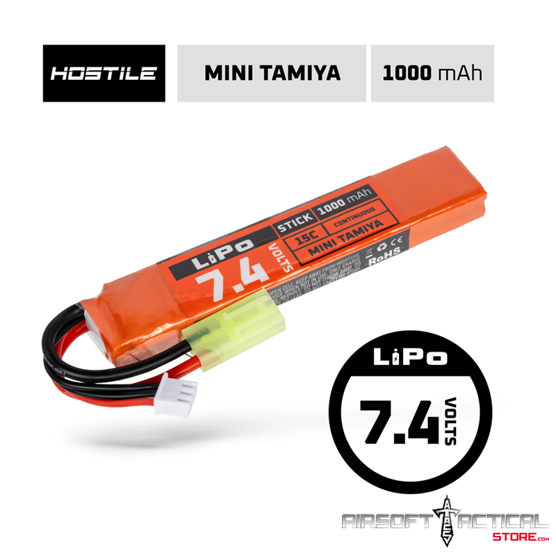 LiPo Battery 7.4V 1000mAh 15C Stick by HK Army