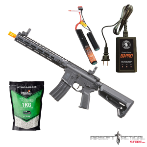 BG Defense Type-A MK2 12" Gen 3 AEG Rifle (Black) - Gen 3 Starter Bundle by Lancer Tactical