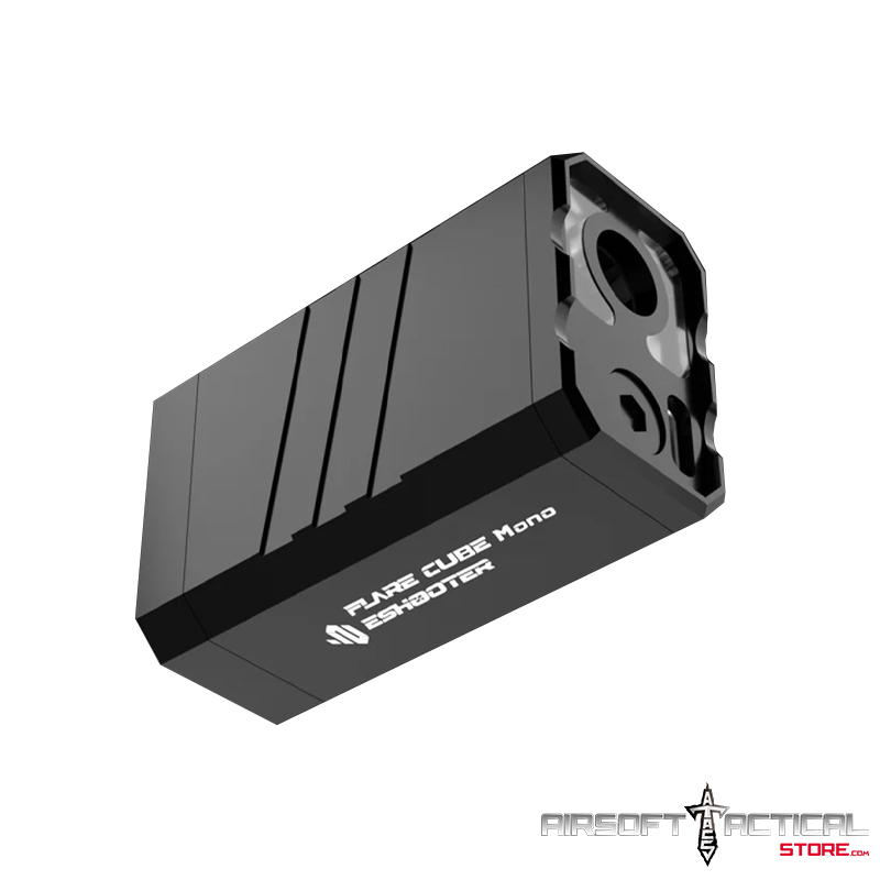Flare Cube Mono Compact Tracer Unit w/ RGB LED Flame Effects and Shake-to-Wake Sensor – (Black) by Eshooter