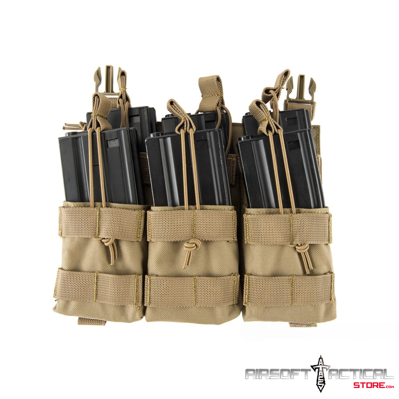 (ETA October 2026) Adaptive Hook and Loop Triple Dual Mag Pouch (Color: TAN) by Lancer Tactical