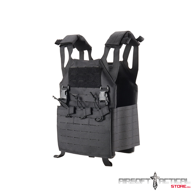 Laser Cut MOLLE Plate Carrier – BLACK by Lancer Tactical