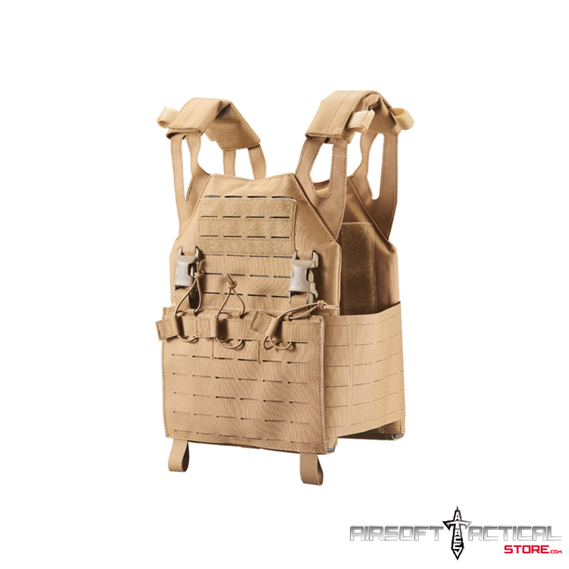 Laser Cut MOLLE Plate Carrier – TAN by Lancer Tactical