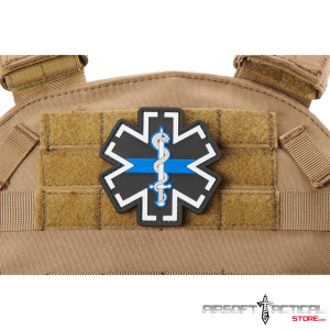 Medic Paramedic EMS EMT Medical Star of Life PVC Morale Patch w/ Blue Line